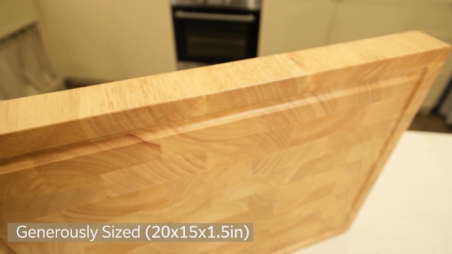 Tabla de cortar rectangular de madera de acacia 43x33x3.8 cm miniatura 7