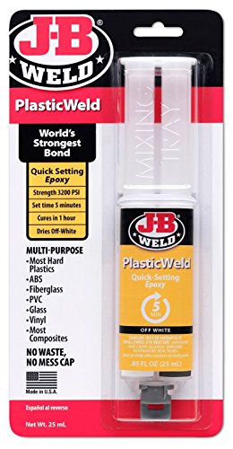 J-B Weld PlasticWeld Syringe - Dries Transparent Yellow, 25ml (Pack of 3)