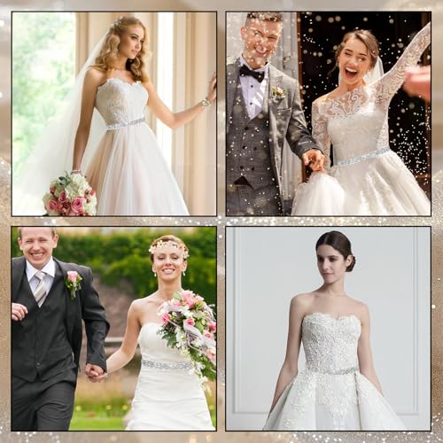 Handcrafted Silver Rhinestone Belt for Women,Sparkly Bridal Wedding Dress,Formal Waist Sash for Brides,Plus Size Friendly Rhinestone Belt for Evening Gowns4