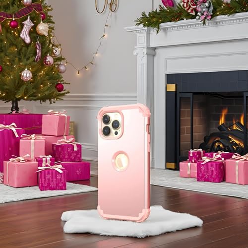 IDweel for iPhone 14 Pro Max Case,for iPhone 14 Pro Max with Screen Protector for Women, 3 in 1 Shockproof Slim Fit Hybrid Heavy Duty Hard PC Cover Soft Silicone Bumper Full Body Case,Rose Gold by IDweel - Used condition - Image 2