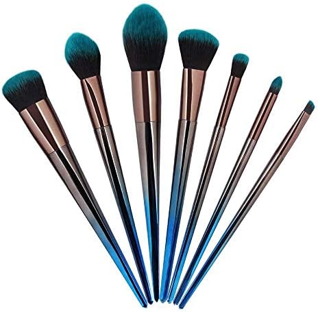 ORRANNI Makeup Brushes Set with Plastic Handle,7 pcs Professional Cosmetic Brush Kit (Noble Blue)