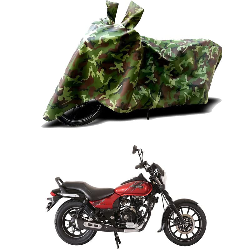 Image of 100% Water Resistant Bike Scooty Two Wheeler Body Cover Compatible for Bajaj Avenger Street 180 BS6 /UV-Rays /Heat Protection /Birds Dropping /Scratchproof /Dust Proof /Waterproof /All [Green MJ]