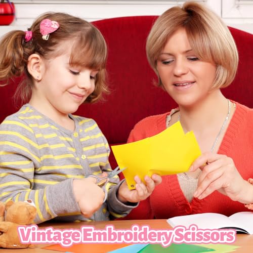 Household Embroidery Scissors, 3.6" Small Paper Scissors for Crafts Thread Cutting - Image 2