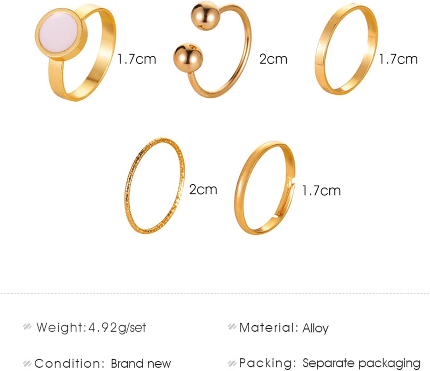 Boho Knuckle Rings Gold Finger Rings Set Stacking Retro Joint Rings Vintage Midi Rings 5 Piece Set for Women - Image 3