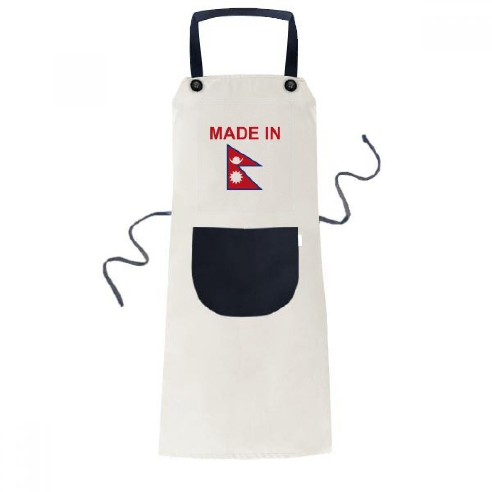 Tablier de cuisine bavoir Made In Népal noir 70x67cm anti-taches homme femme