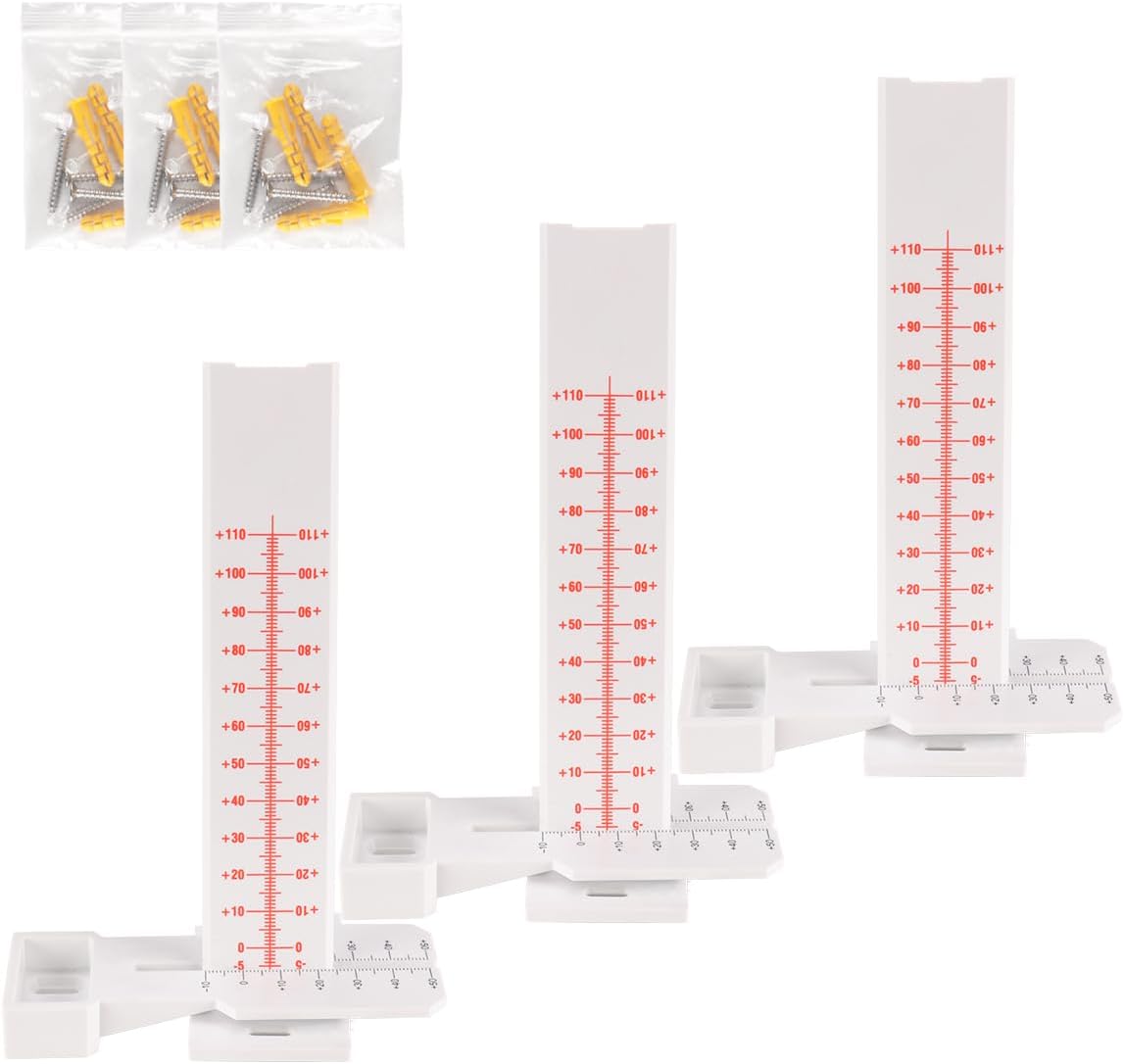 Displacement Tell-Tale Crack Monitor for Concrete, Crack Monitoring Gauge, Tracking Cracks Measures Horizontal and Vertical Movement, Ideal for Monitoring Wall Deformation and Cracks (3 Piece)