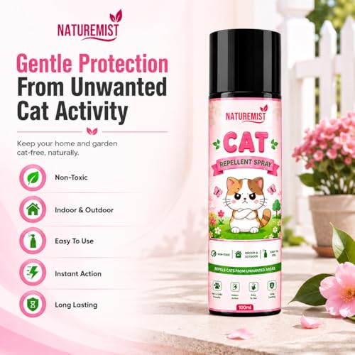 Image of Cat Repellent Spray, Cat Pee & Poop Deterrent for Outdoor Use | Protect Home Gates, Yards, Boundaries & Vehicles from Cat Urine, Feces & Scratches 100ml X 2
