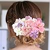 Hurifeng Blumen-Haarklammer für Damen und Mädchen - Haarspange Blume Haarschmuck - Hochwertige Haarklammer Blume für Frauen - Perfekt für Party; Hochzeit und mehr (Rosa;Lila) #5