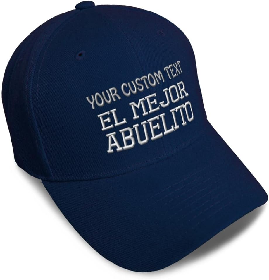 Baseball Caps for Men & Women Embroidered El Mejor Abuelito Grandpa Grandfather Pa Acrylic