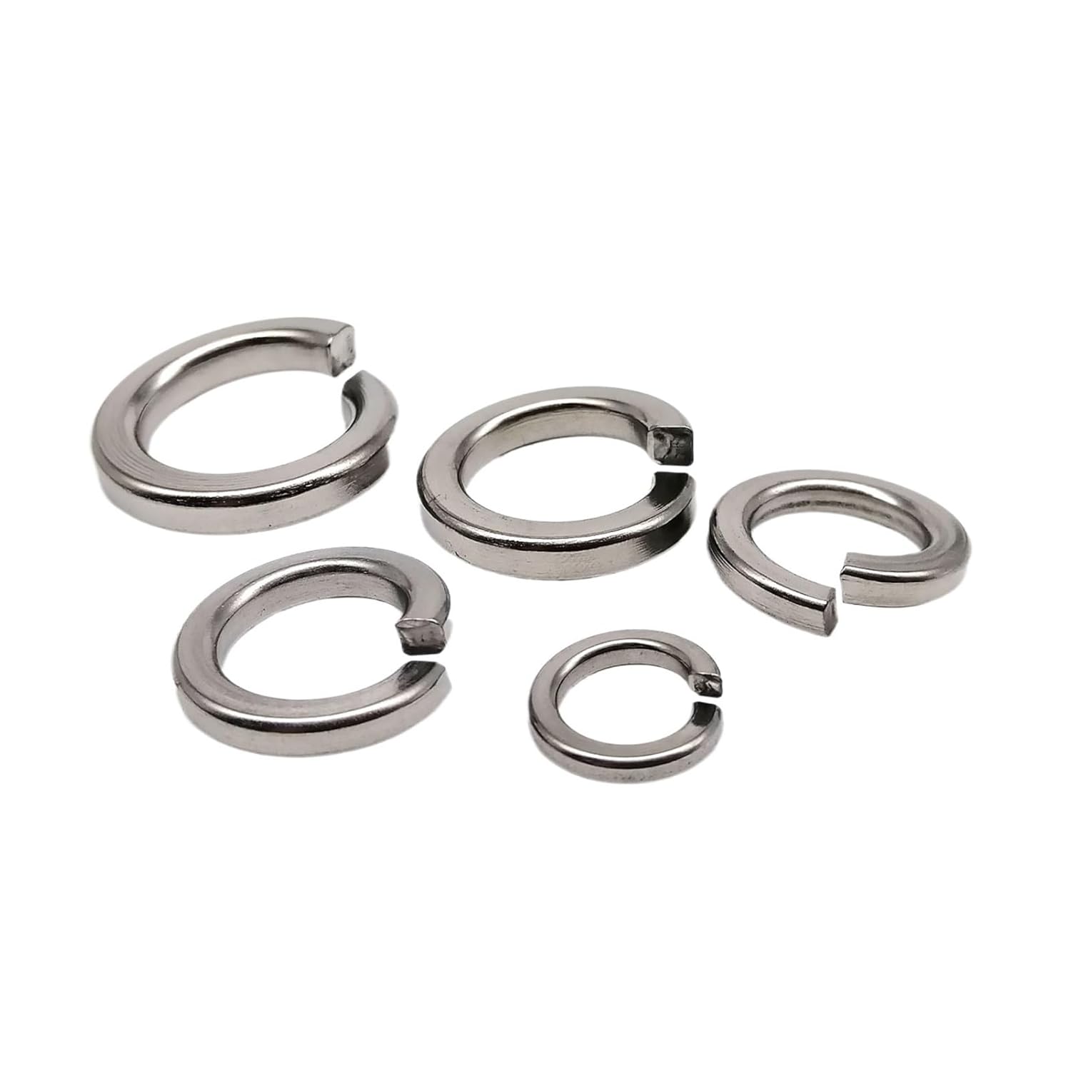 plit Lock Spring Washer, 304 Stainless Steel Spring Split Lock Washer Elastic Gasket M1.6-M24(10pcs M10)