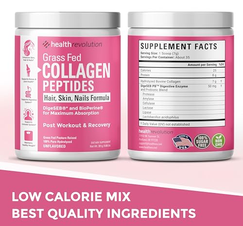 Health Revolution HRN-MCP2 Hydrolyzed Collagen Peptides Powder - Skin, Hair, Nails & Joint Support, Grass-Fed Collagen Enhanced With Probiotics & Digestive Enzymes, Types I & Iii - Non-Gmo, Gluten-Free thumb #6