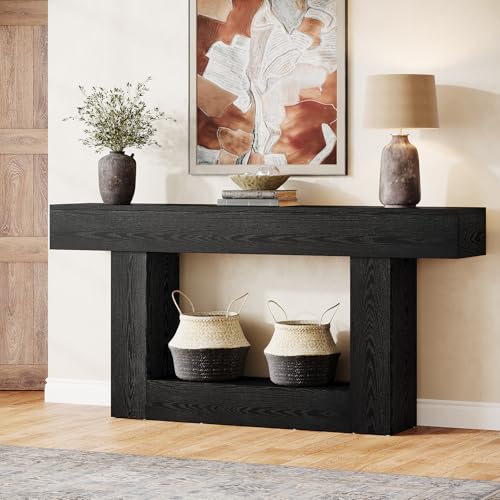 Tribesigns 63-Inch Long Console Table, 2-Tier Entryway Table Sofa Table