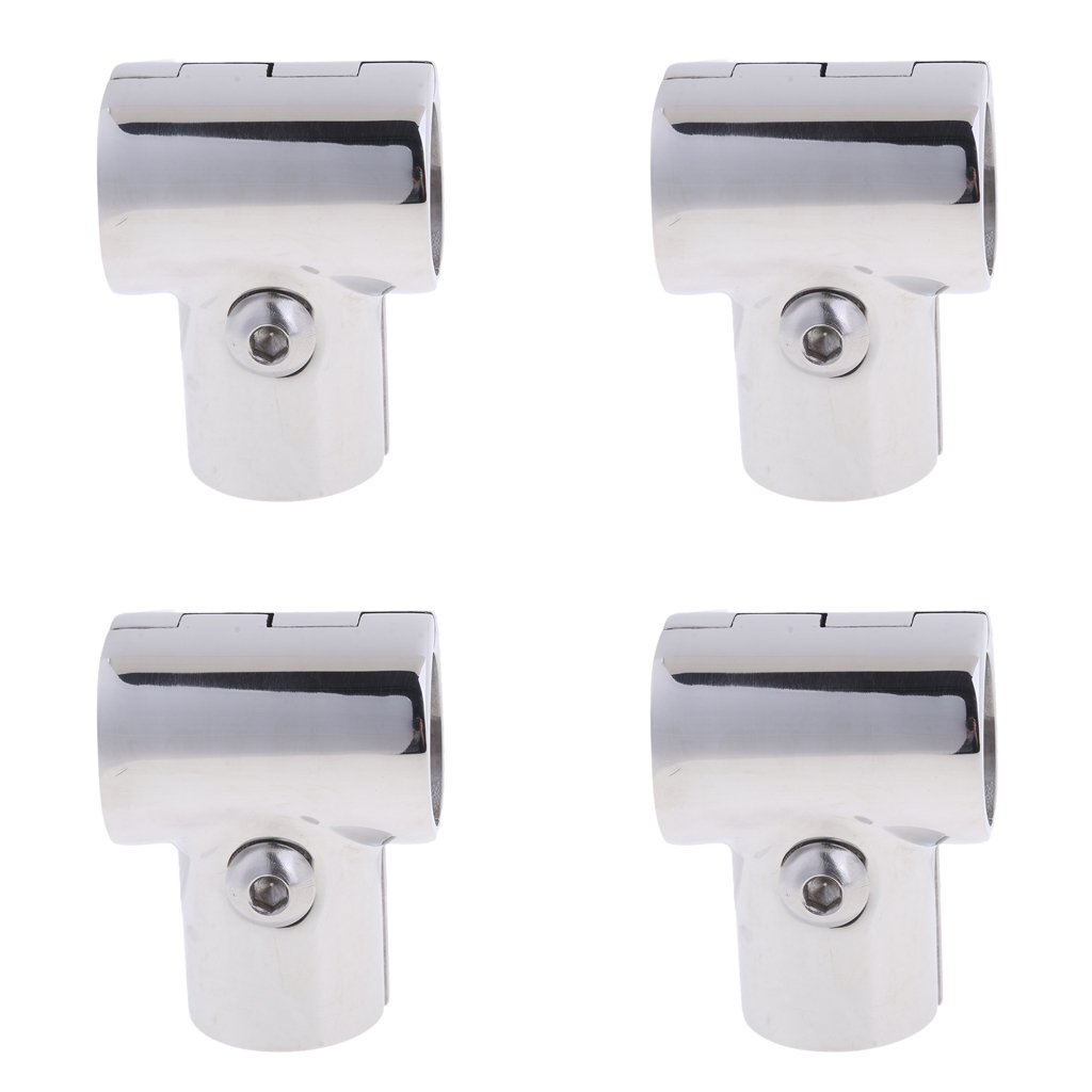 Raccordo a T 90 Gradi per Corrimano Barche Acciaio Inox 316 25mm 1" 4 Pezzi Accessorio Nautico Yacht Kayak
