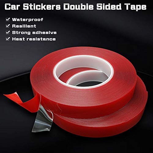 3 Meters Heat Resistant Acrylic Double Sided Adhesive Tape Roll,Clear Sticker for Car/Cell Phone Repair,Red, 3 m×10 mm×1 mm - Thumbnail 4