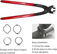 Vista 5 de Alicates de abrazadera de oreja, herramienta engarzadora de pinzas, pinzas de manguera de oreja única para auto ATV UTV, extractor de clavos