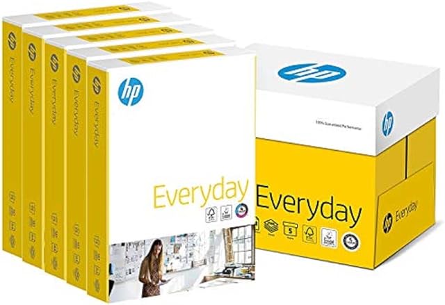 HP Printer Paper, Everyday A4 Paper, 210x297mm, 75gsm, 5 Ream Carton, 2500 Sheets - FSC Certified Copy Paper