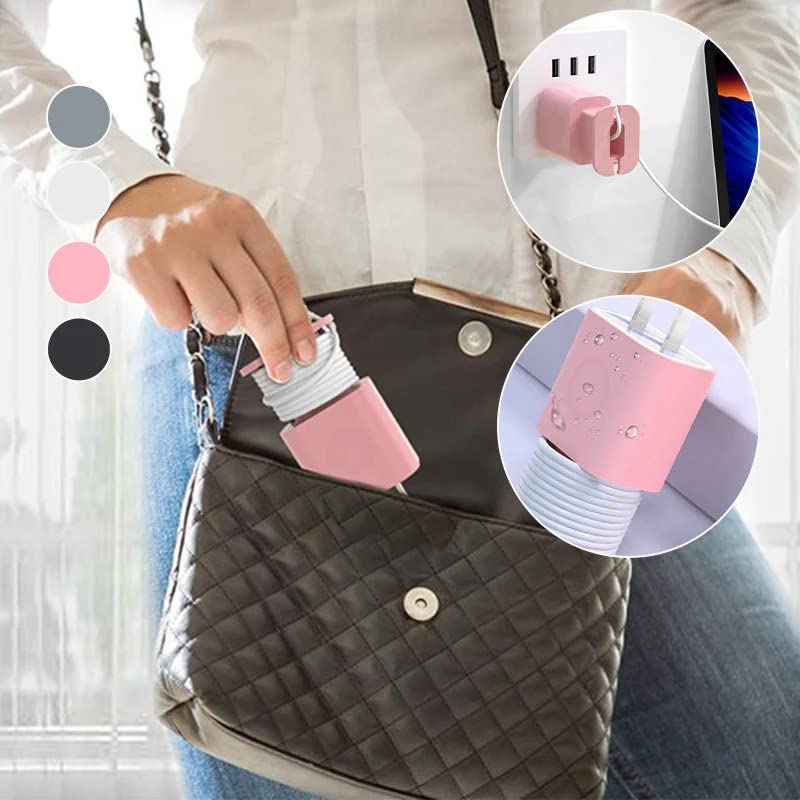 PLGEBR 2 in 1 protezione del cavo del caricatore del silicone, 18w/20w caricatore del telefono cellulare avvolgicavo dati, protezione anti-rottura cavo di stoccaggio, adatto per caricabatterie 11/12