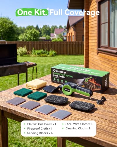 TaskStar Bristle-Free Electric Grill Brush Fire-Resistant BBQ Grill Cleaner - image 7