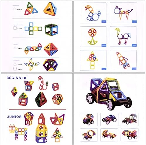 Kids Magnetic Building Block 74 Pieces Magnetic Blocks Boys Girls Building Tiles Construction Educational STEM Toys for 3+ Years Kids Childrens Christmas Birthday Gift
