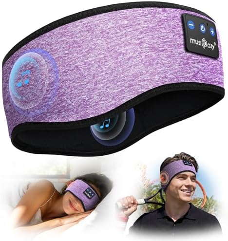MUSICOZY Sleep Headphones, Comfortable Headband Headphones for Si...