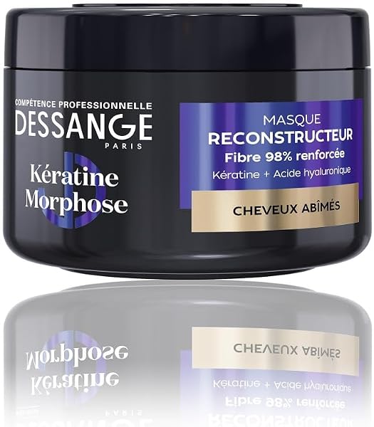 DESSANGE - Masque Cheveux Reconstructeur Kératine Morphose - Formule Enrichie En Kératine Végétale & Acide Hyaluronique - Répare & Protège La Fibre Capillaire - Cheveux Abîmés - 280ml - 1
