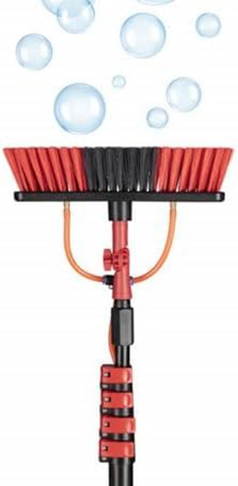 Solarpanel-Reinigungsbürsten-Set, Teleskop-Reinigungsstange, wasserbetriebener Teleskopstab, verstellbare Teleskopstange, kommt mit T-förmigem Bürstenkopf, Rakel und Reinigungsmittelflasche (55 cm
