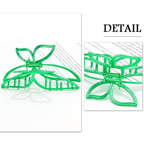 Ahoney Butterfly Claw Clips Metal Hair Clips 4.3" Hair Clips For Women Non Slip Cute Hair Claw Clips Fashion Hair Shark Accessories (Green/Blue) #TOP3
