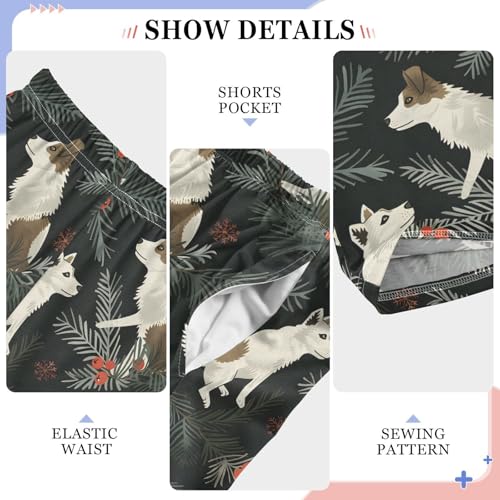 ALAZA Dog Merry Christmas Leaves Pajama Pants Long Sleep Pant Pajama Bottoms Elastic Waist with Pockets4