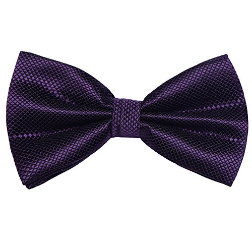 DonDon Set para hombres compuesto por un pañuelo y una pajarita a juego en color, unida y ajustable en tamaño berenjena