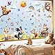 Fensterbilder Kinderzimmer Fensteraufkleber Frühling Kinder Fensterbild Waldtiere Regenbogen Blume Schmetterling Fenstersticker Fenster Abziehbilder Fensterdeko (Tiere)