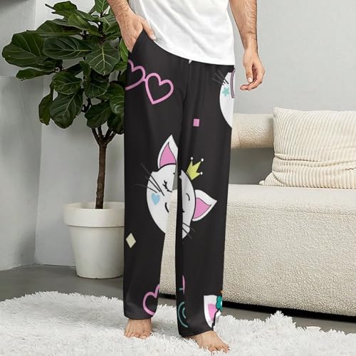 Vêtements de nuit femme bas pyjama long chat licorne taille S - 3