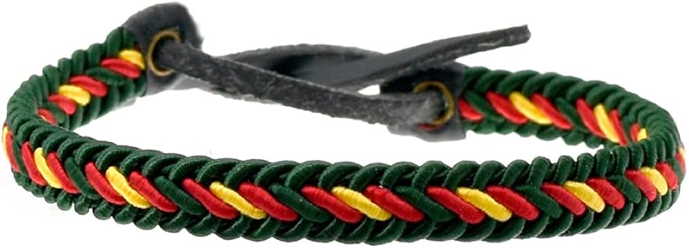 BDM Pulsera de Hombre y Mujer de Hilo Trenzado, Azul policía Nacional, Verde Guardia Civil y con la Bandera de España.
