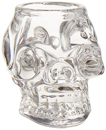 Diamond Star Glass 68053 5.5 Inch Skull Candleholder Clear