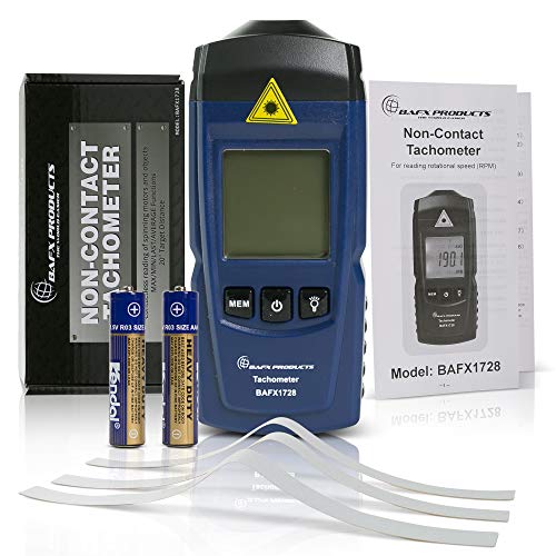 BAFX Products Handheld Infrared Light Non Contact Digital RPM Tachometer Meter to Measure Rotational Speeds