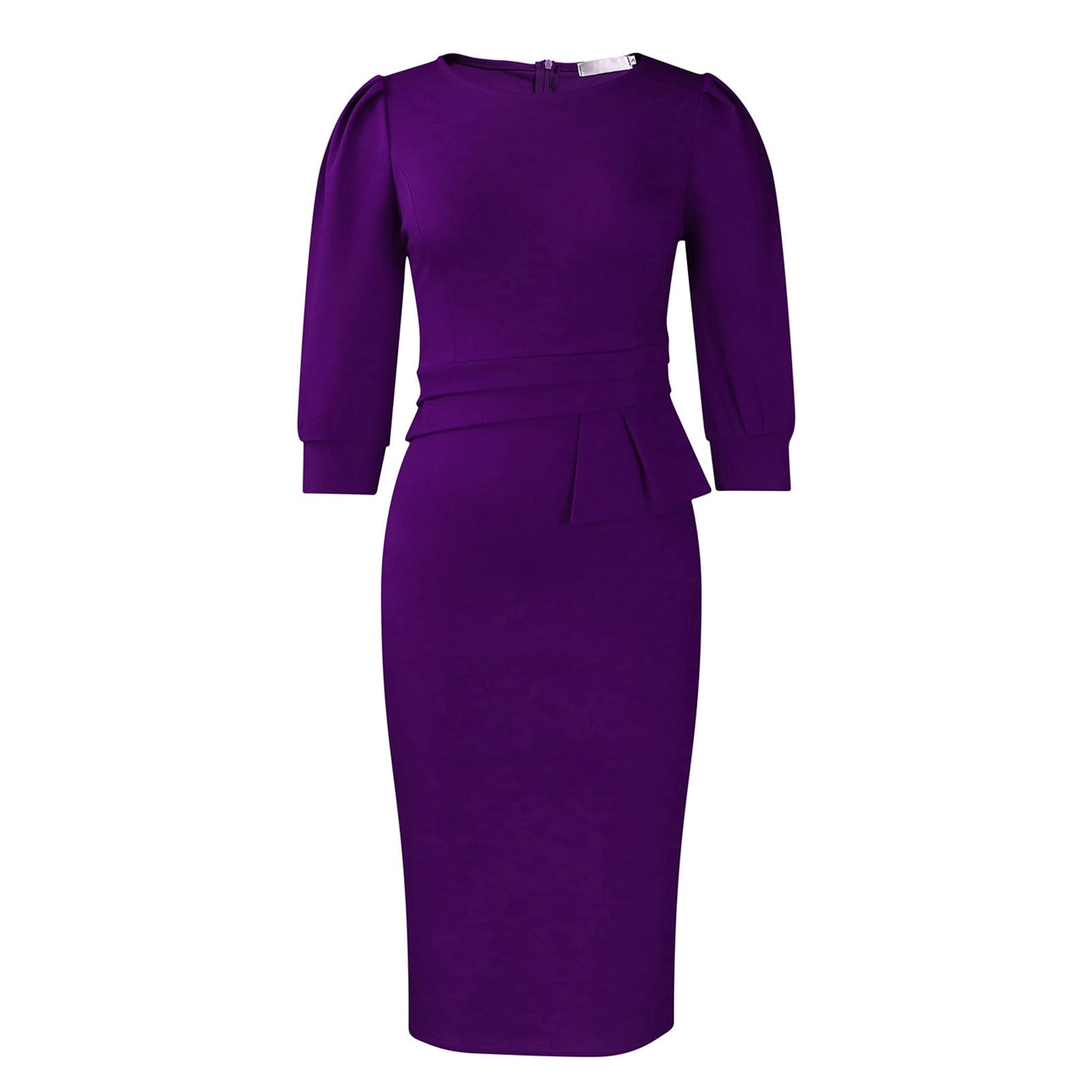 Generisch Robe élégante de couleur unie avec col pour un usage quotidien africain décontracté en tricot confortable