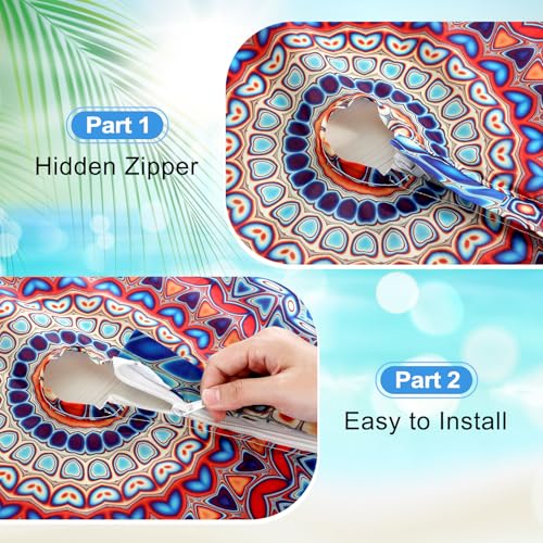 DoubleFill 2 Pcs Round Outdoor Tablecloth with Umbrella Hole, 36''-44'' by DoubleFill - Used condition - Image 5
