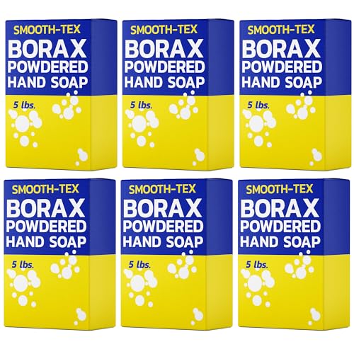 Banner Chemical Smooth-Tex Borax Powdered Hand Soap - Heavy Duty Industrial Hand Wash - Removes Grease Grime and Oil from Hands for Mechanics & Industrial Workers Compare to Boraxo - 5 lbs (6 Pack)