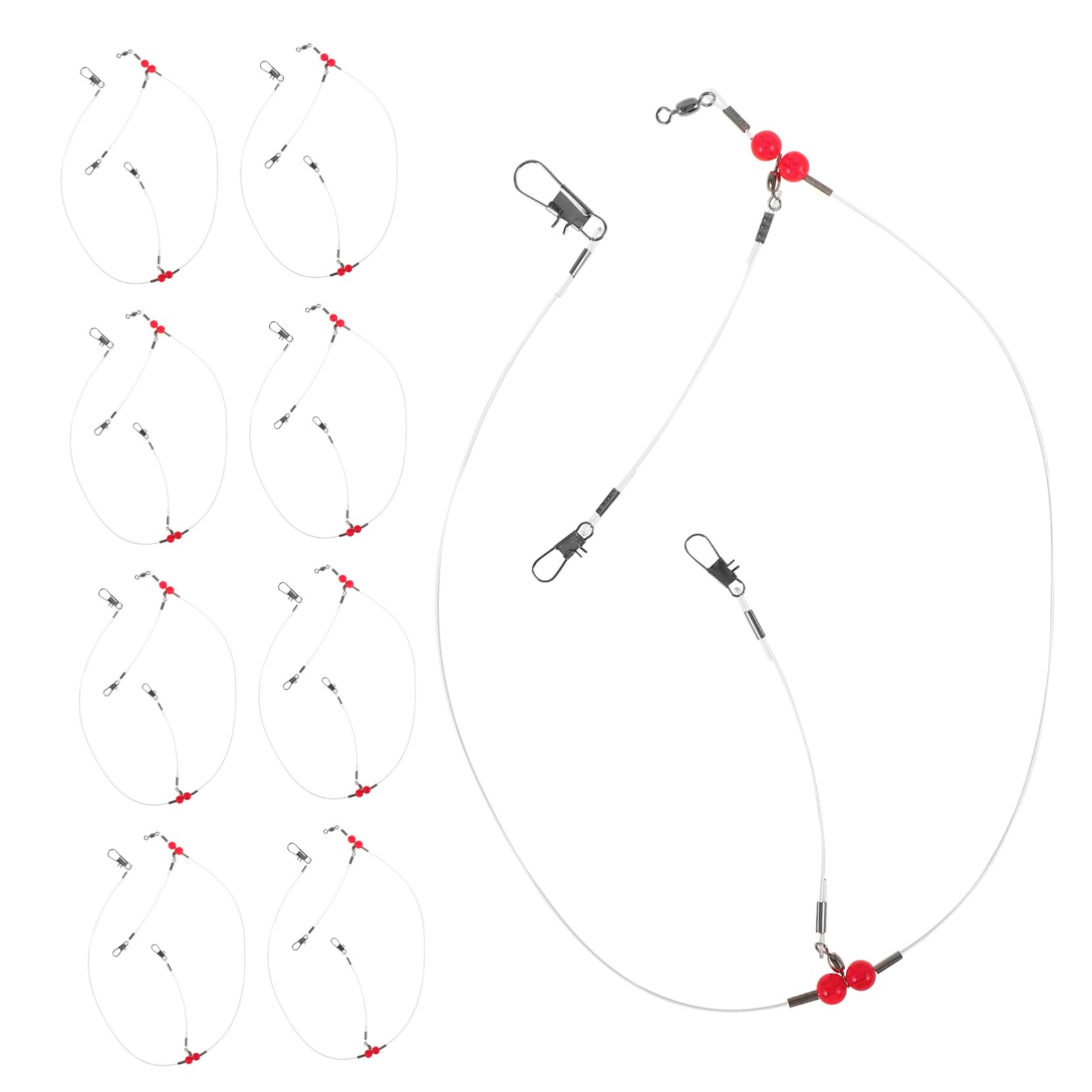 SUPVOX Saltwater Fishing Leaders Swivels 12pcs Snap Design Lure Fishing Wires Biteresistant