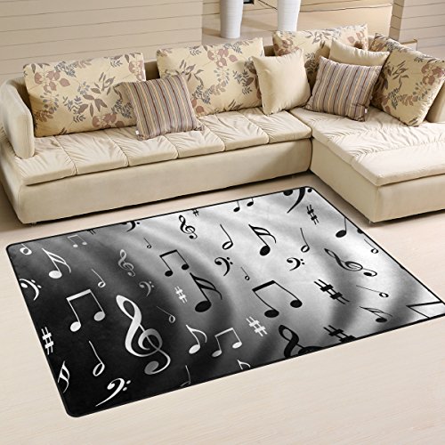 Yochoice Non-Slip Area Rugs Home Decor, Vintage Retro Music Note Floor Mat Living Room Bedroom Carpets Doormats 60 X 39 Inches #TOP11