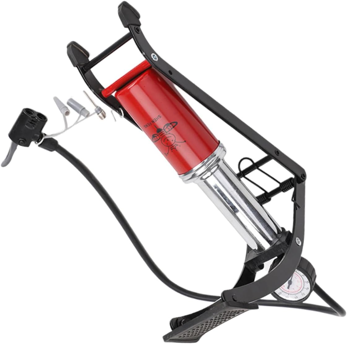 Portable High-Pressure Foot Pump Mini Inflator for Cars and Sports Pressure Gauge and - Pedal Efficient Foot Pedal Design for Quick Inflation