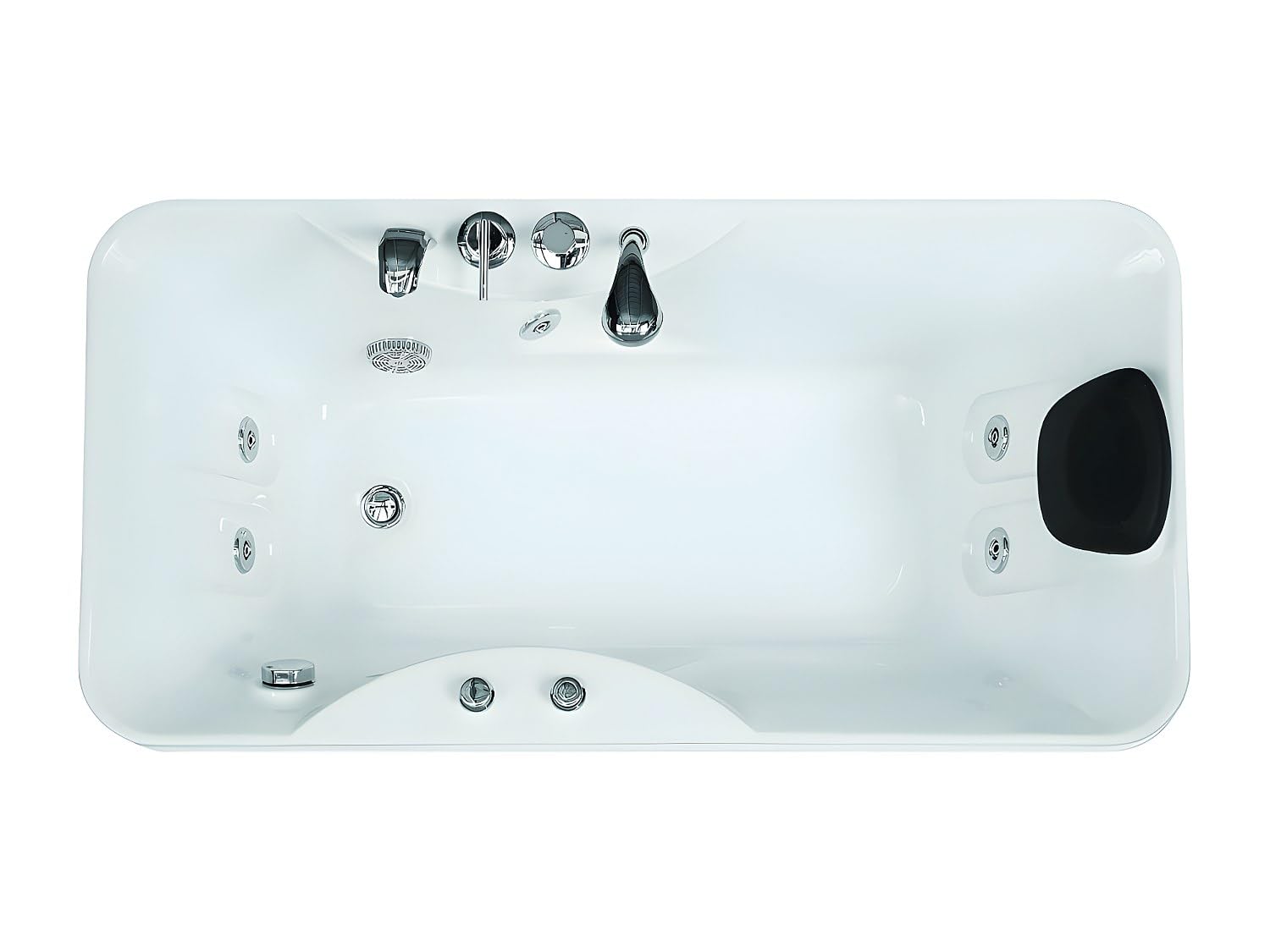 Vente-unique - Baignoire balnéo - 150 x 75 x 54,5 cm - Blanche - Angle gauche - 1 place - 140 L - GAVINO