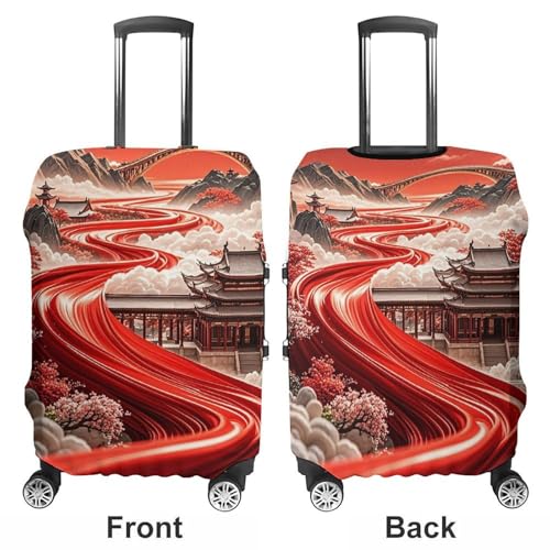 The Road of Color Luggage Cover, Elastic Luggage Protector Fits 19-32in Suitcases, Washable & Anti-Scratch Suitcase Cover for Men Women S3