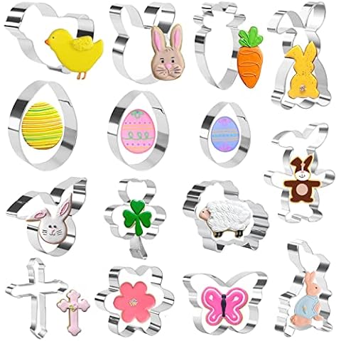 Keepaty 15-Piece Easter Cookie Cutters Set Cover