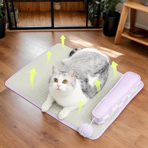 Cama Refrescante Para Gatos - Colchão Termorregulador para Gatos com Travesseiro para Dormir - Dissi
