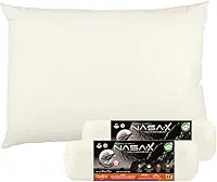 Kit 2 Travesseiros Duoflex Nasa-x 10cm Antiácaro Espuma Viscoelástica Capa Malha 100% Algodão Bege