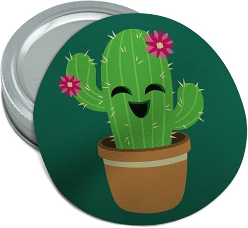 Bonito cactus en maceta con flores rosadas redondas de goma antideslizante para frascos