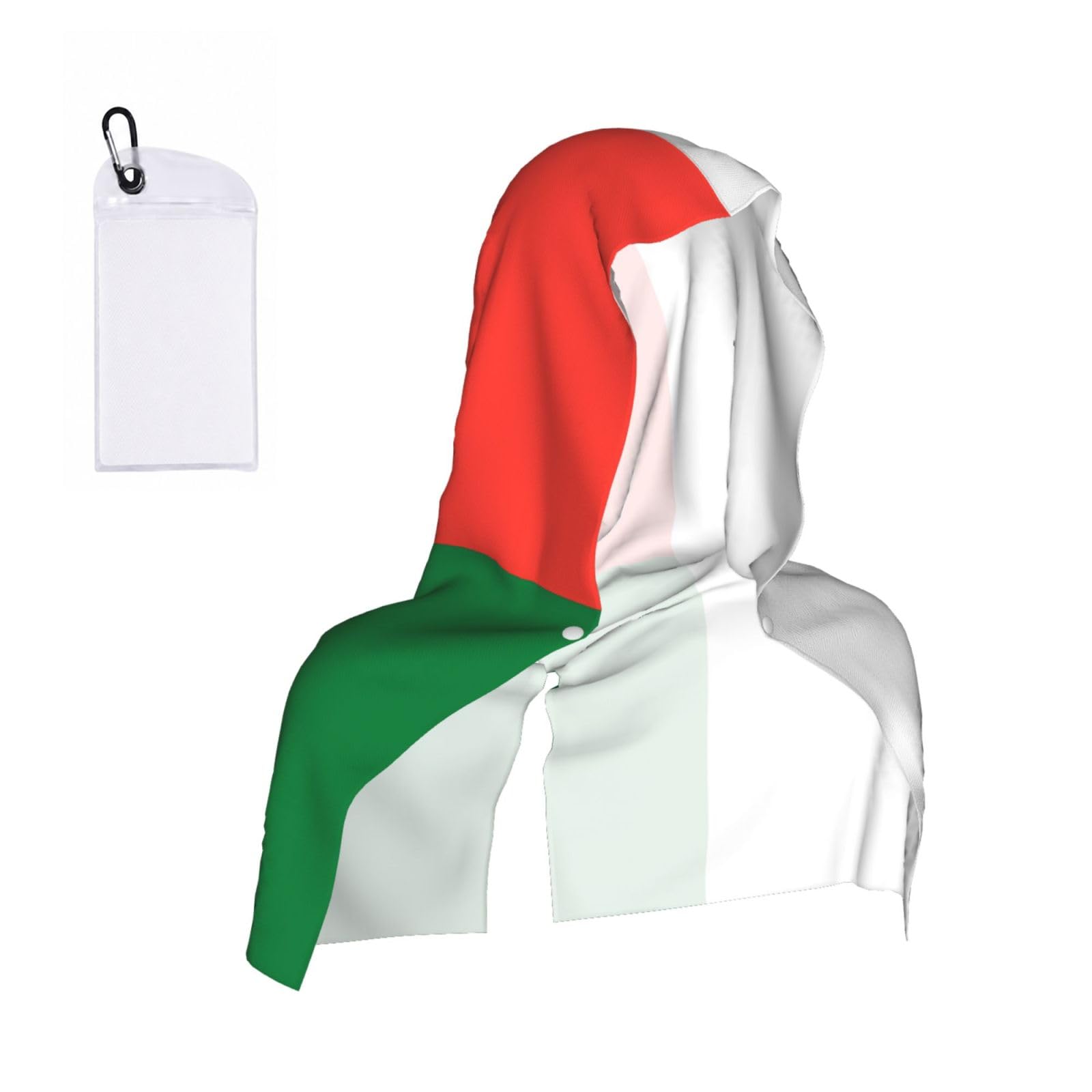 CNTDBU Flag of Madagascar Cooling Towel Hooded-Instant Chill Neck Cover for Sports, UV Cooling Rag for Running Gym
