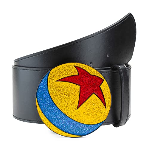 Buckle-Down Men's Disney Pixar, Luxo Ball Glitter Enamel Cast Black, Vegan Leather Belt2