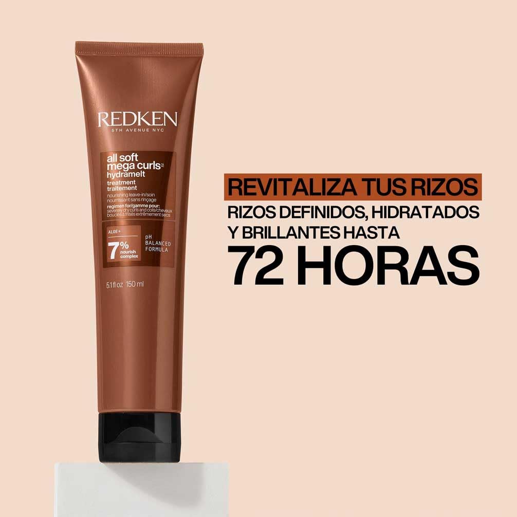 Redken All Soft Mega Curls, Tratamiento sin aclarado para cabello rizado seco y muy seco, Limpia e hidrata los rizos y ondas, Sin sulfatos ni parabenos, 150 ml