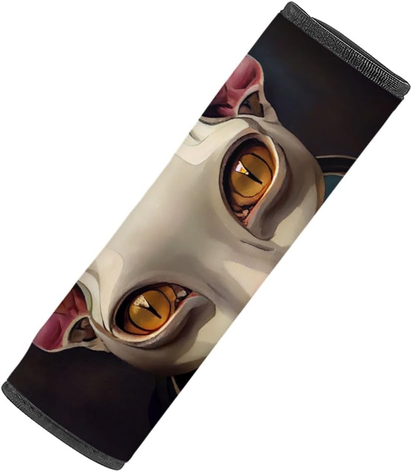 Cat Print Car Seat Belt Pads - Funny Seat Belt Covers - Print Seat Belt Covers